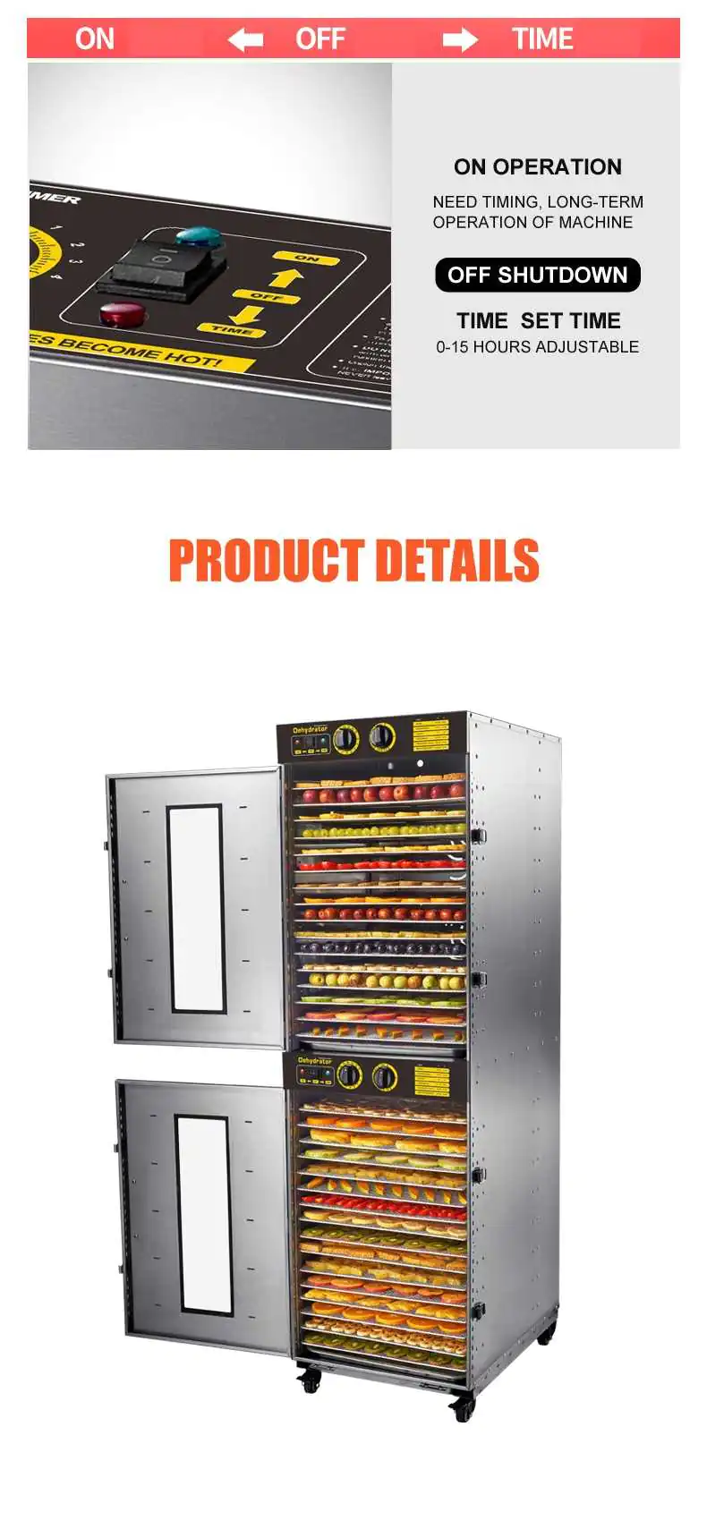 ST-32 Trays Food Dehydrator - HPDRYER heat pump dryer