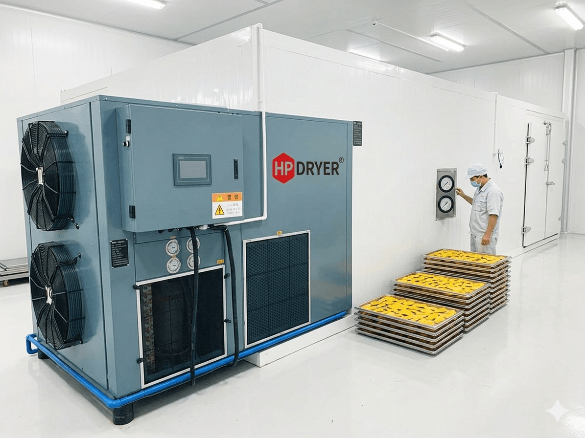HPDRYER industrial heat pump dehydrator for energy saving food drying